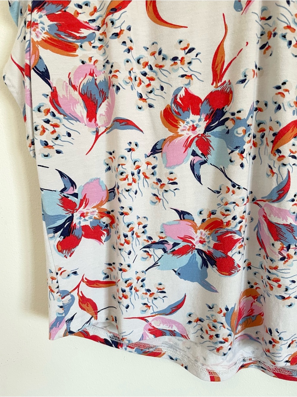 Anthropologie Meadow Rue Ridged Yoke Tee Size M Boho Floral Summer - Picture 8 of 11
